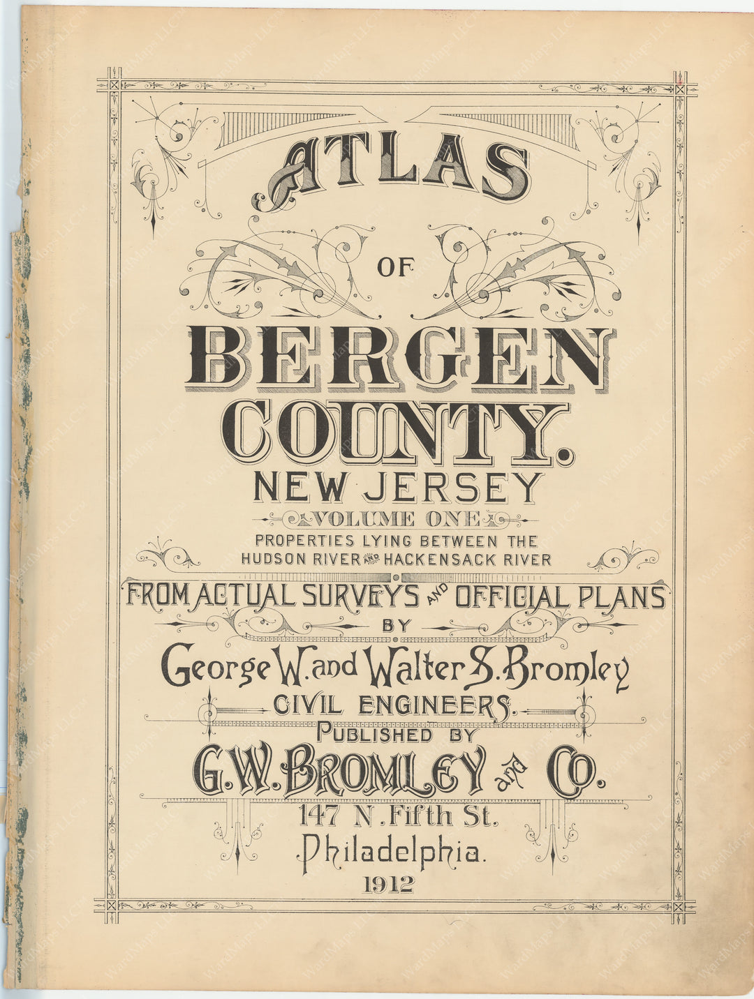 Bergen County, New Jersey, Vol. 1, 1912 Title Page