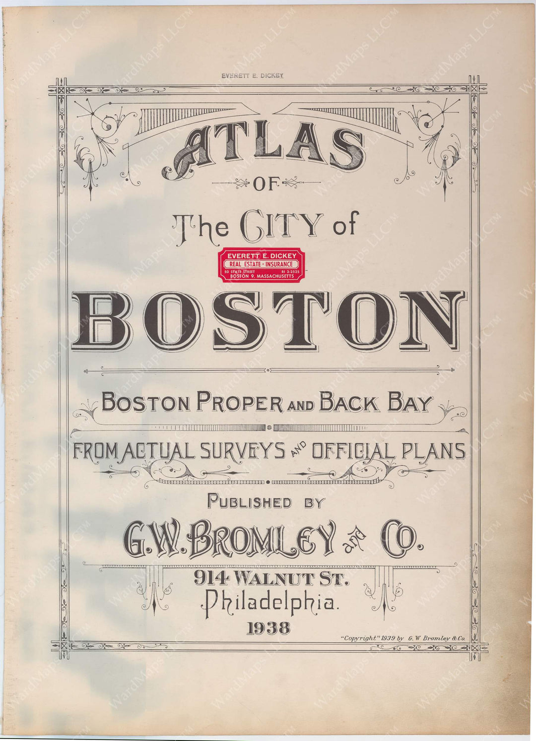 Boston, Massachusetts 1938 Title Page