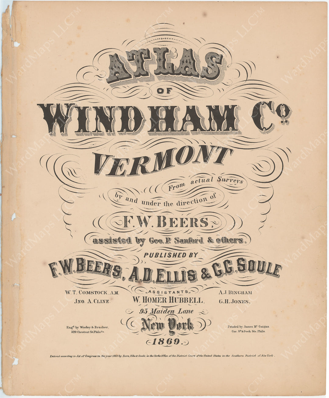 Windham County, Vermont 1869 Title Page
