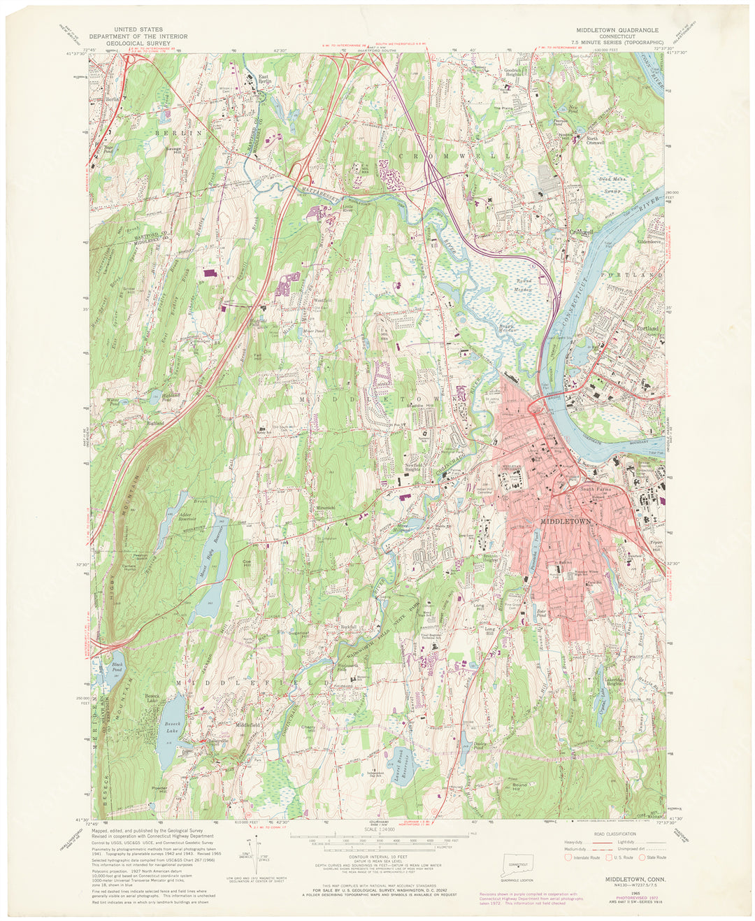 USGS Connecticut: Middletown Sheet 1972
