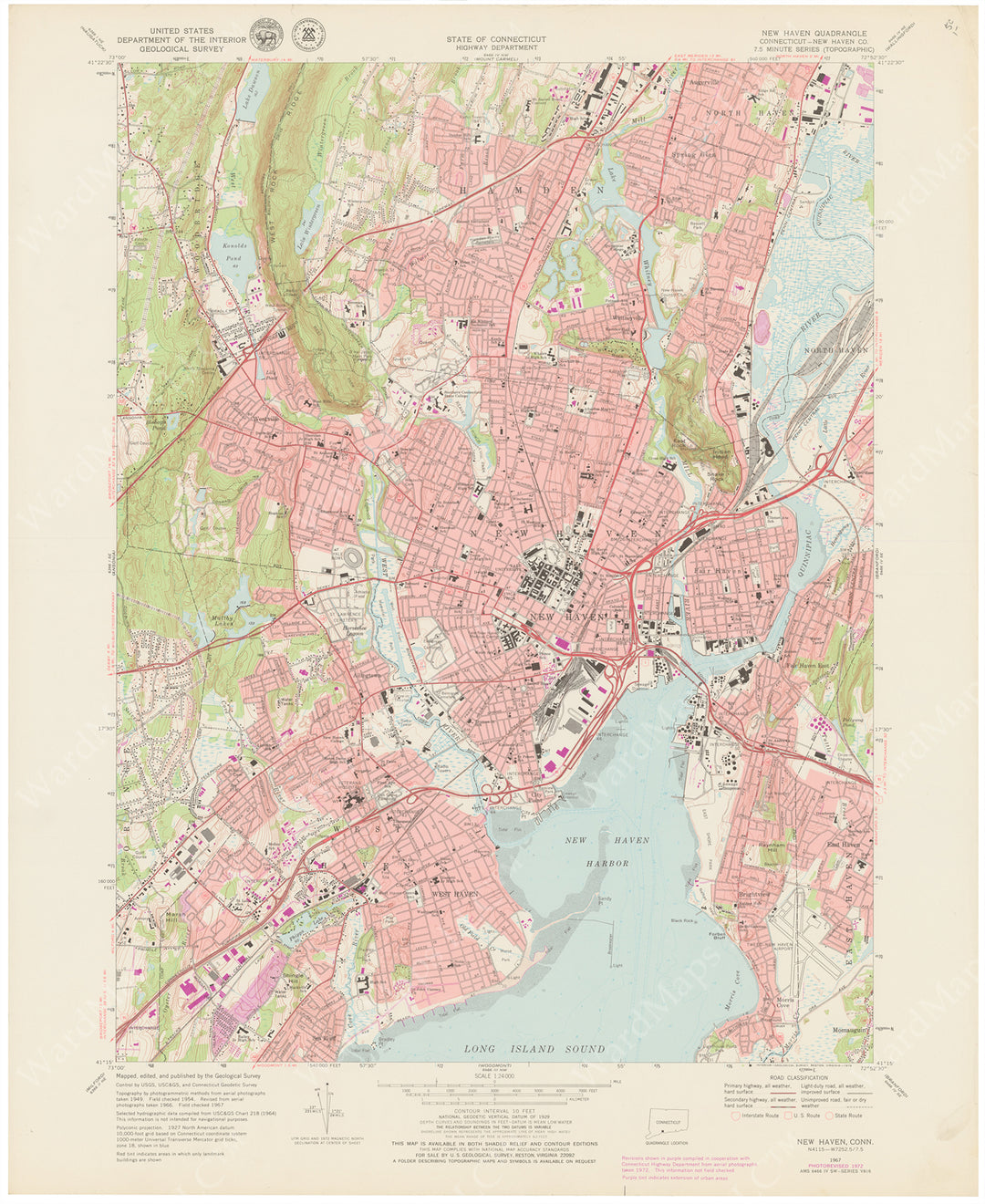 USGS Connecticut: New Haven Sheet 1972