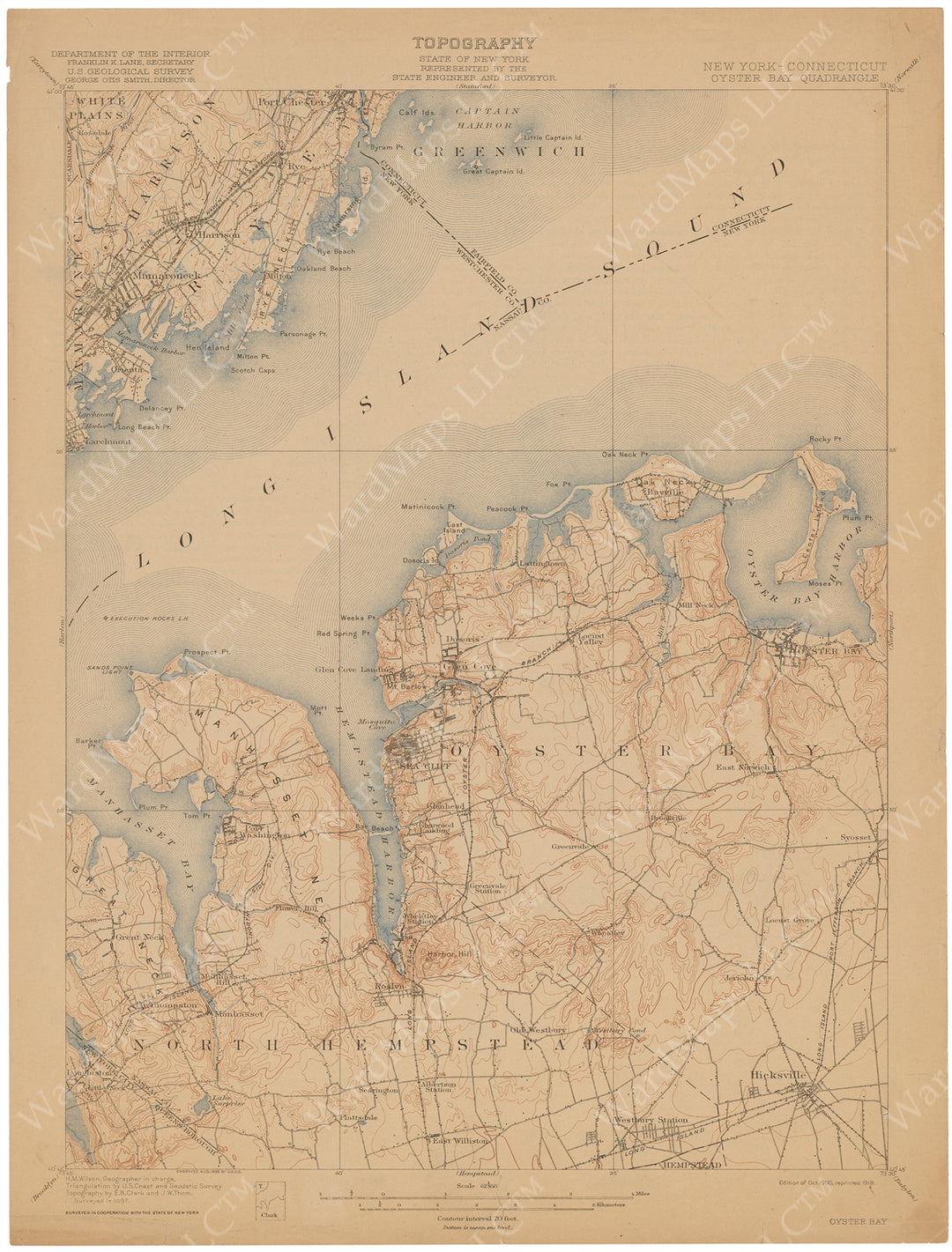 USGS New York: Oyster Bay Sheet 1918