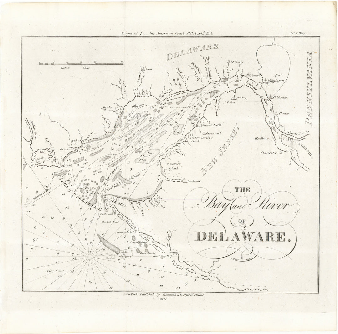 Delaware Bay and River in Delaware, New Jersey and Pennsylvania 1841