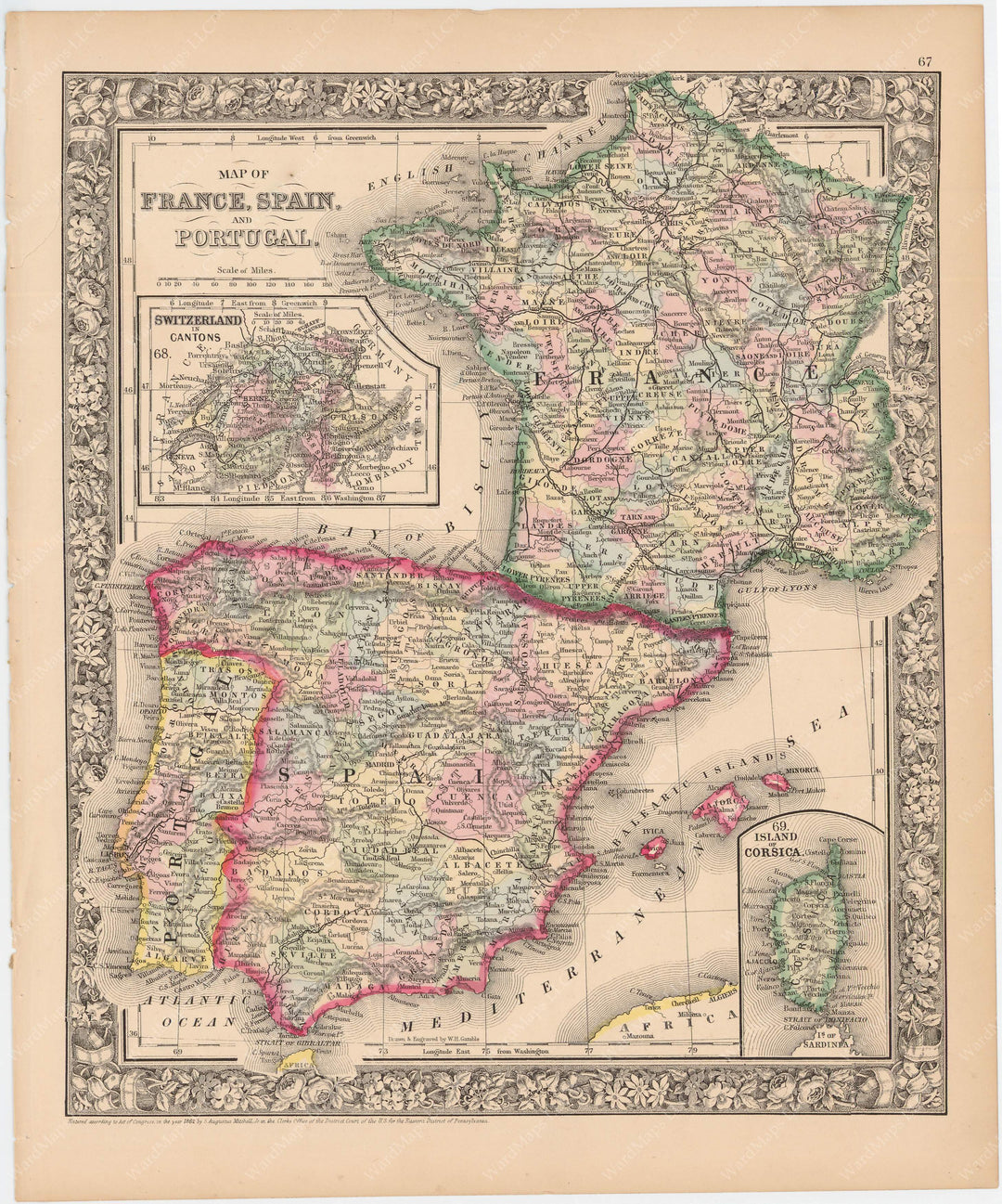France, Spain, and Portugal 1864