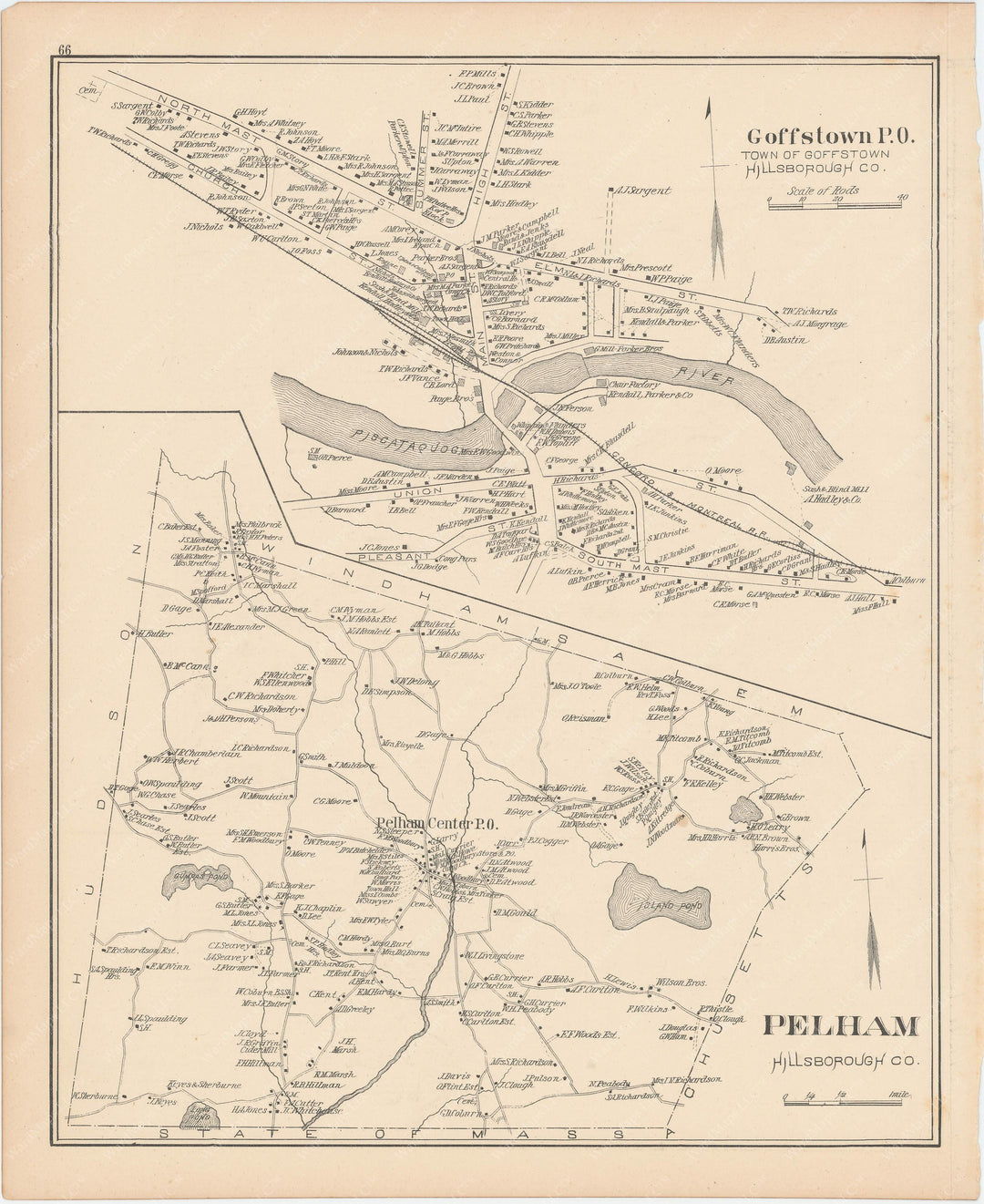 Pelham and Goffstown Center, New Hampshire 1892