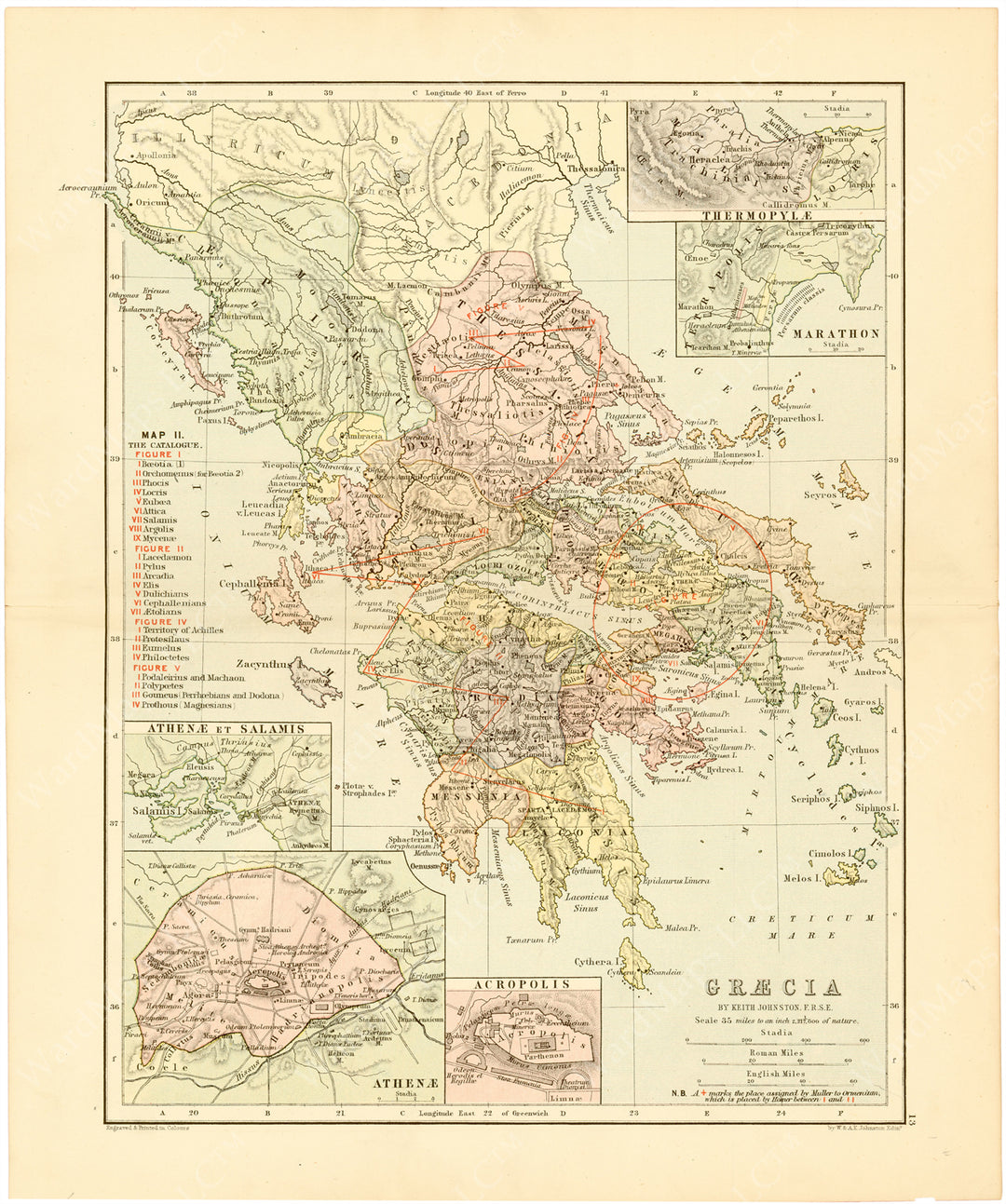 Classical Map c.1897: Ancient Greece