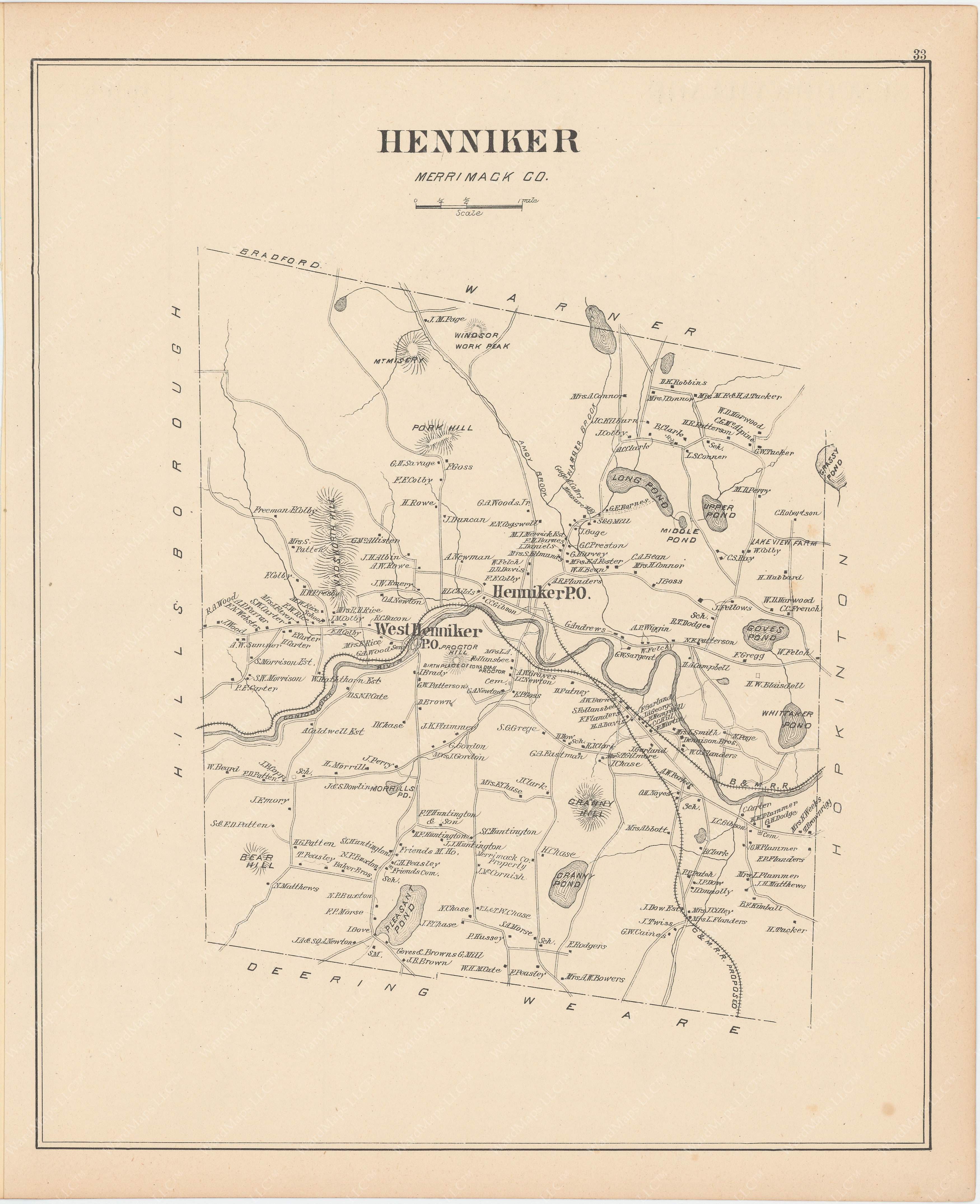 Henniker, New Hampshire 1892 - WardMaps LLC