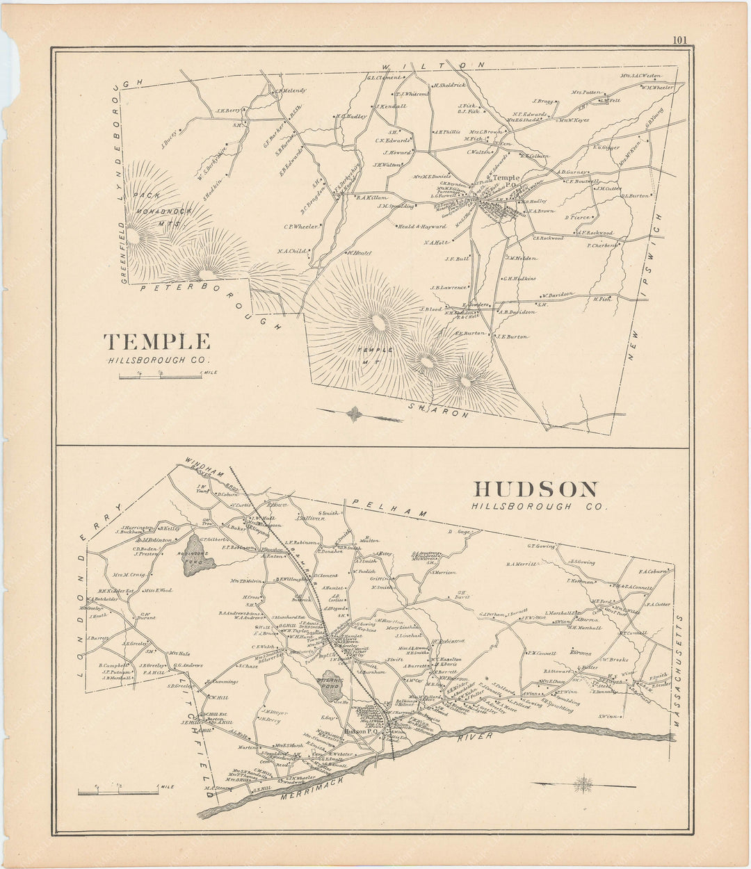 Hudson and Temple, New Hampshire 1892