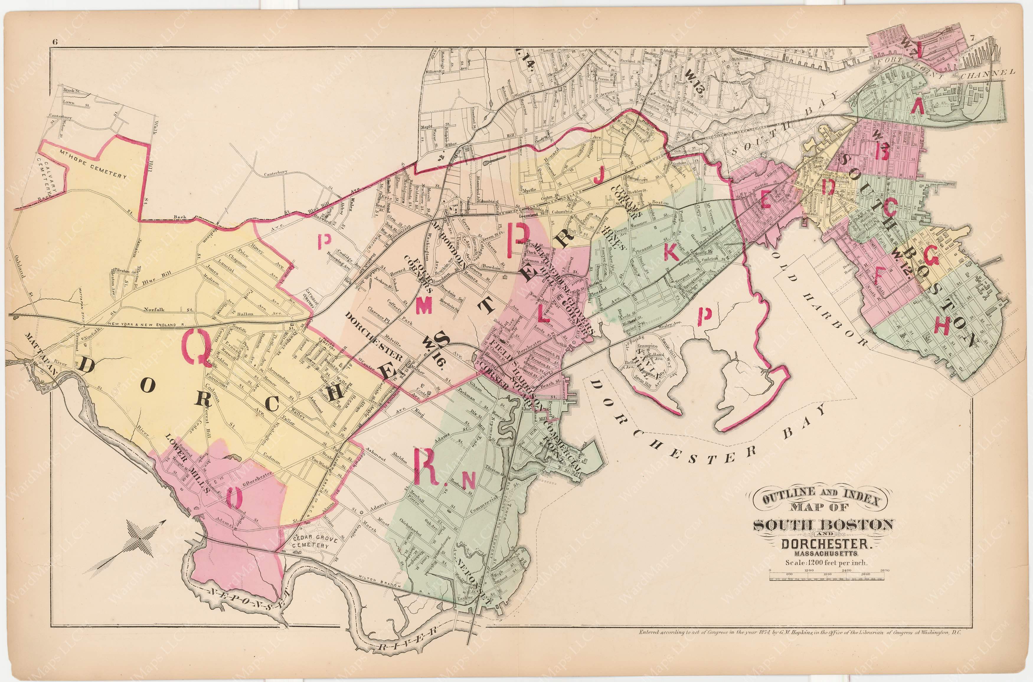 South Boston and Dorchester, Massachusetts 1874 Index Map  display picture 1
