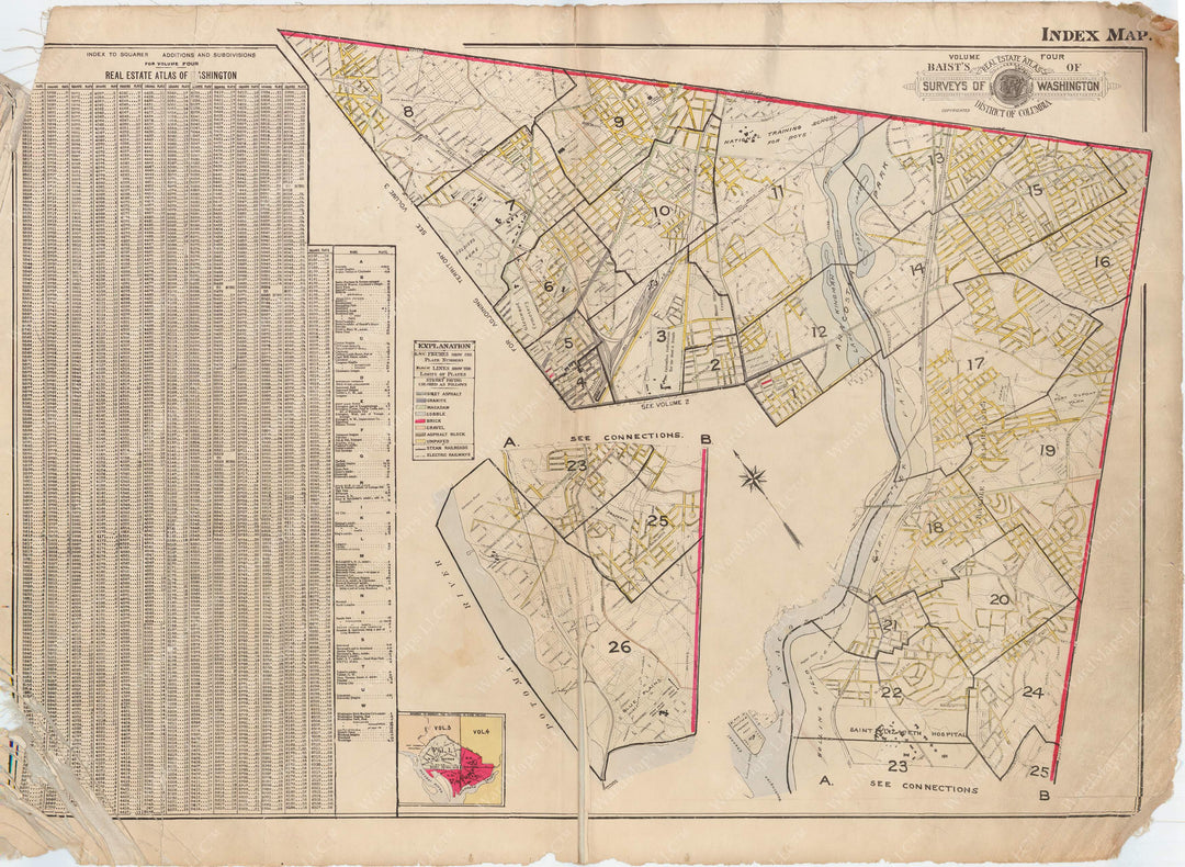 Washington, D.C. 1927 Vol. 4, Outer NE/SE, Index Map