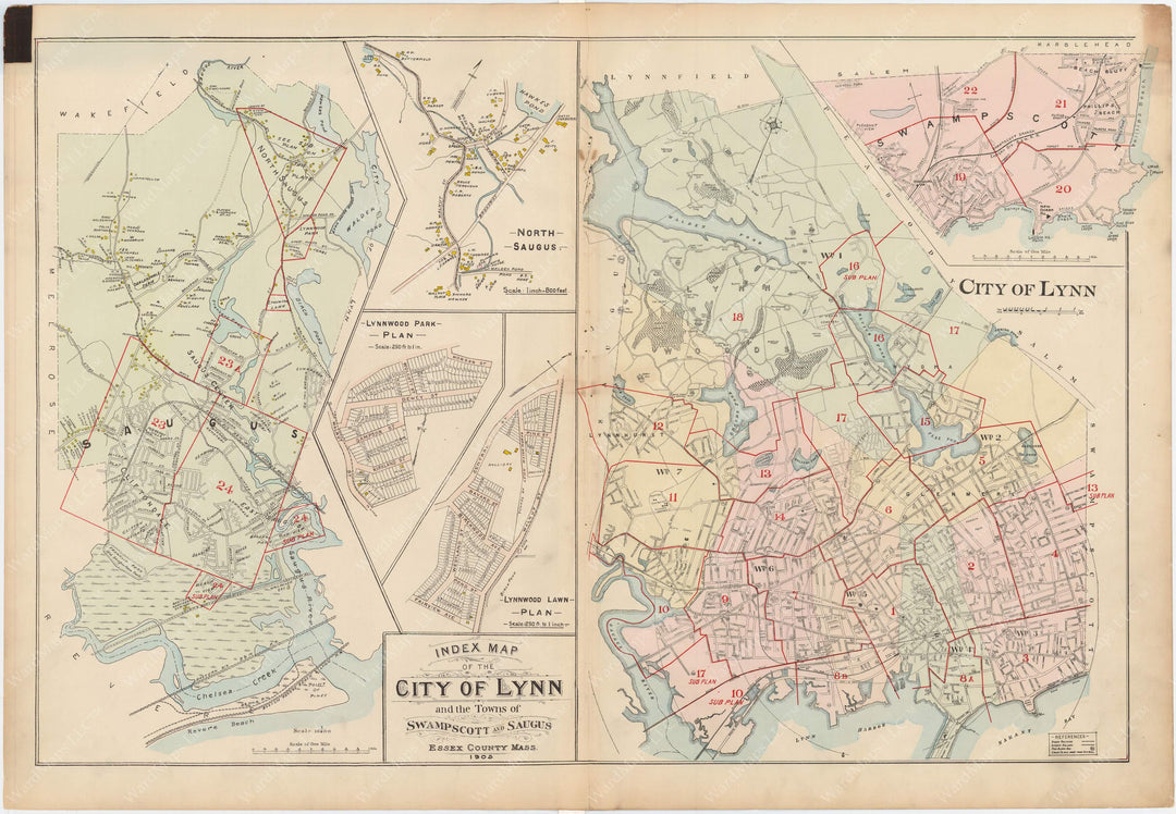 Greater Lynn, Massachusetts 1905 Index Map