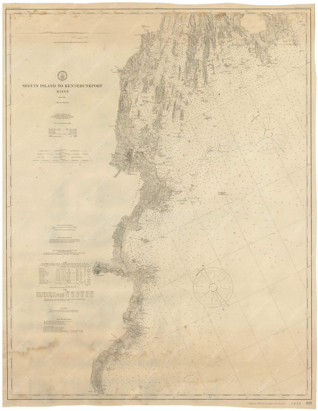 USC&GS Maine: Seguin Island to Kennebunkport 1909