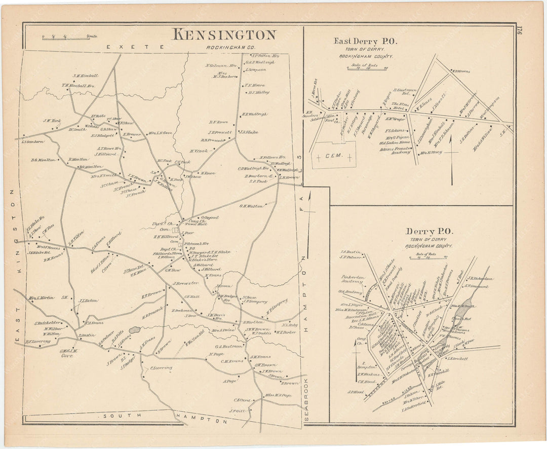 Kensington and Derry, New Hampshire 1892