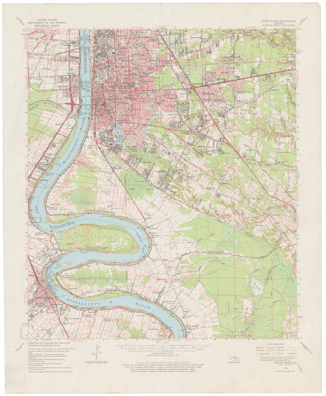 USGS Louisiana: Baton Rouge Sheet 1963