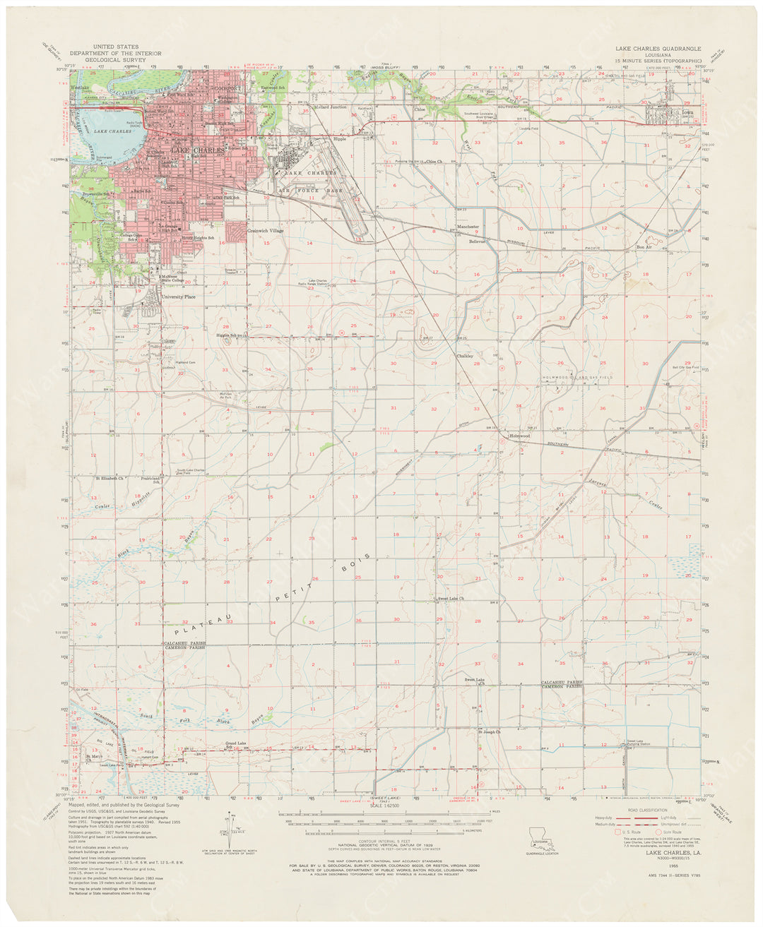 USGS Louisiana: Lake Charles Sheet 1955