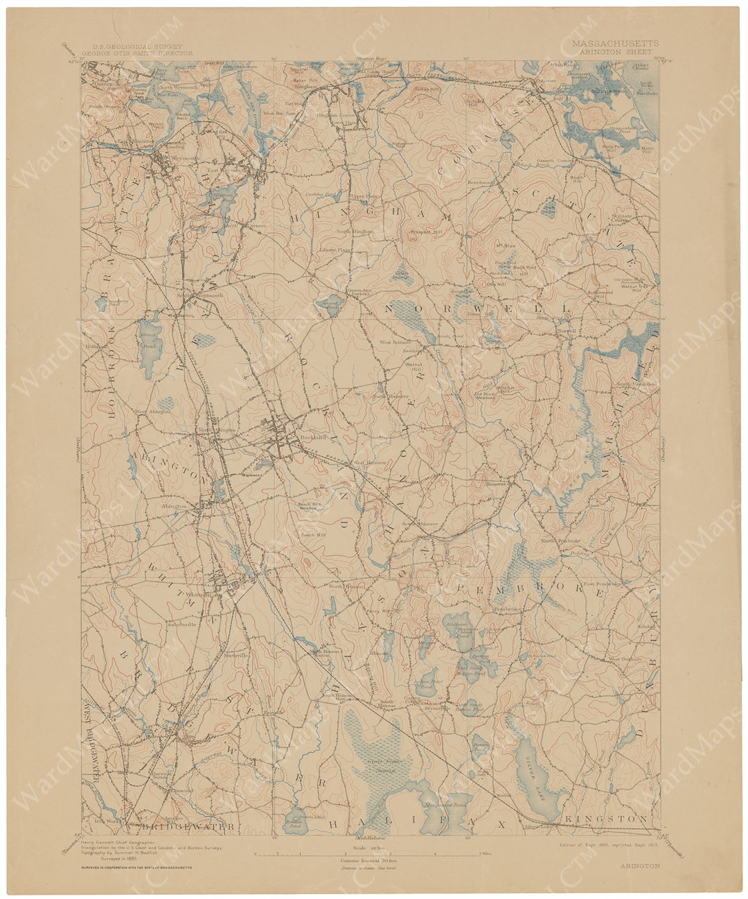 USGS Massachusetts: Abington Sheet 1913