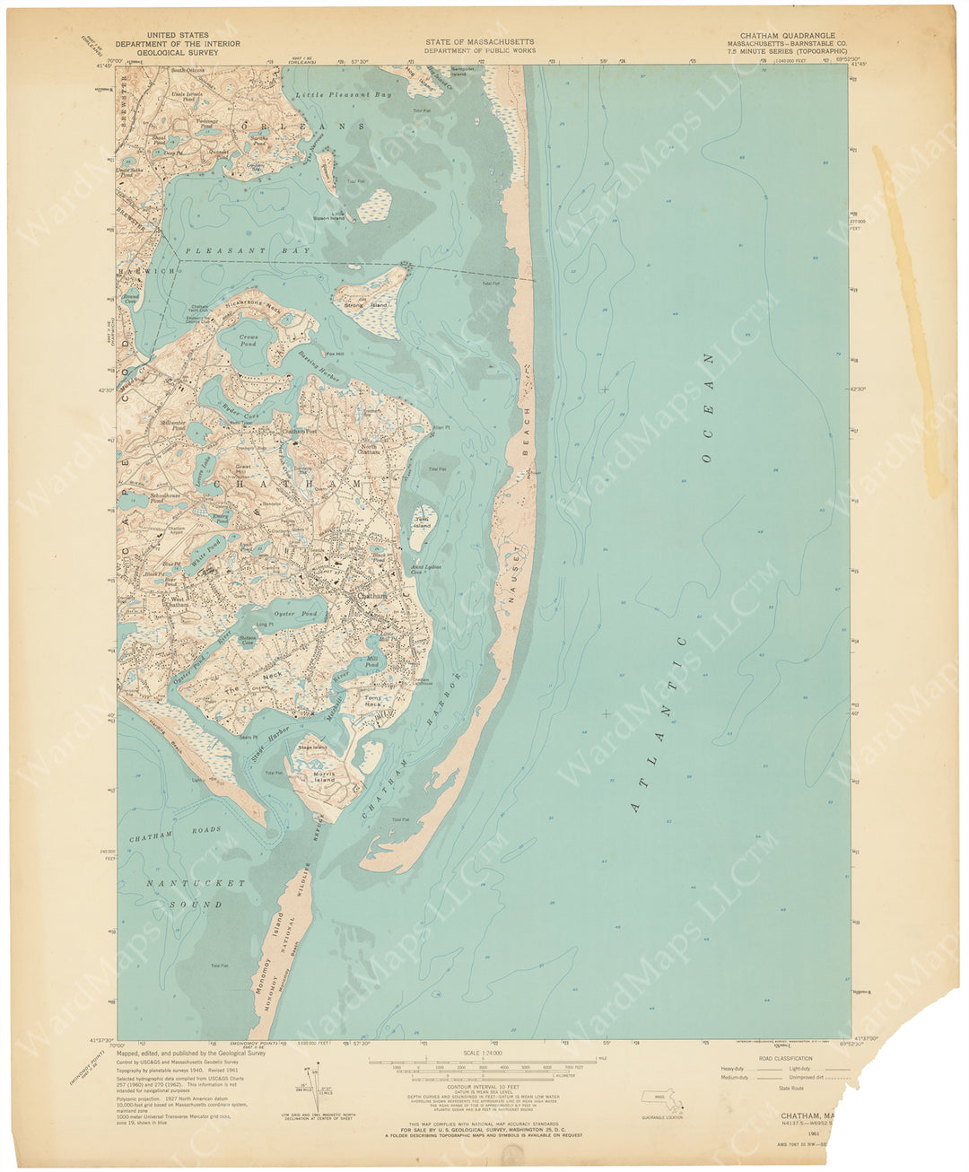 USGS Massachusetts: Chatham Sheet 1961
