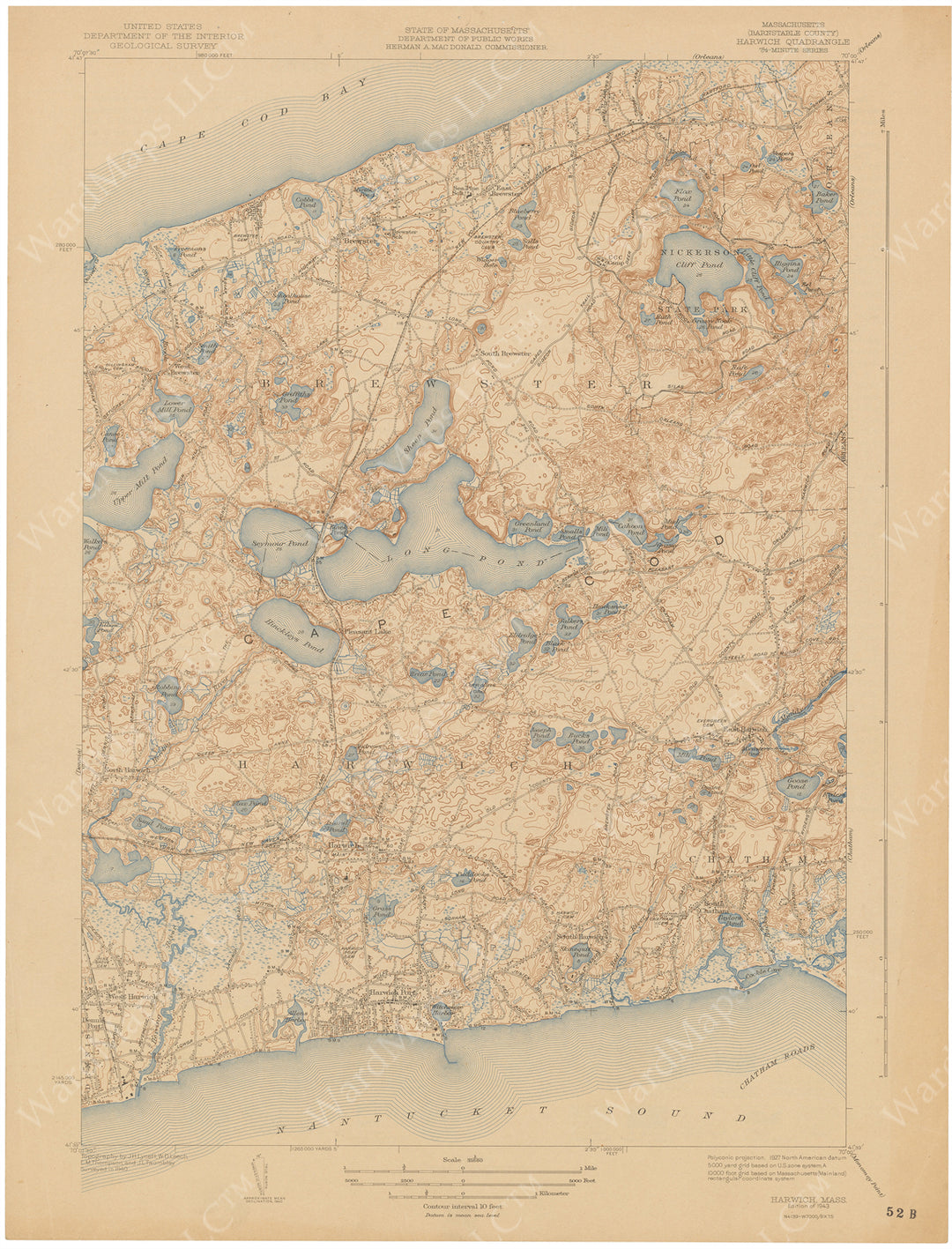 USGS Massachusetts: Harwich Sheet 1943