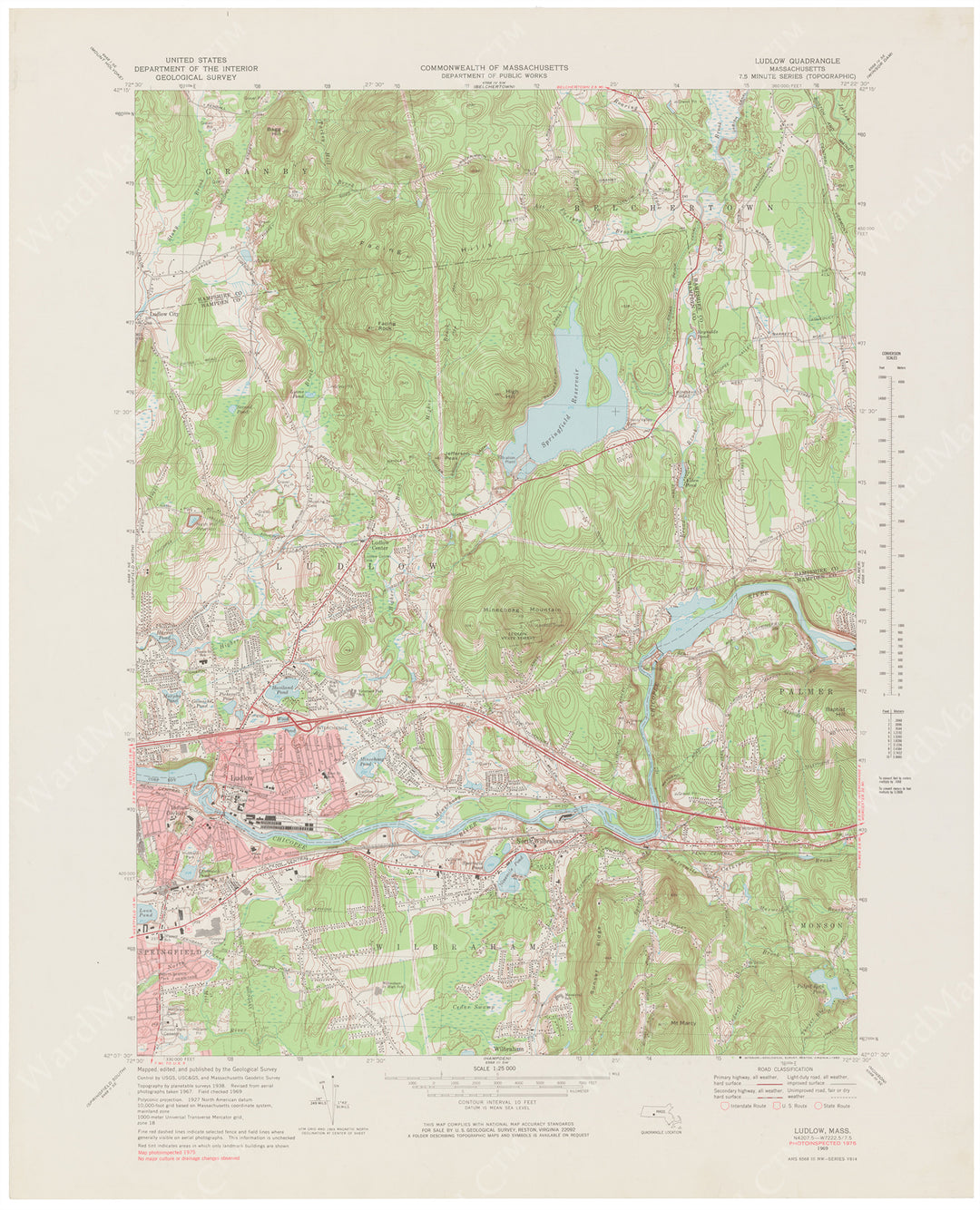 USGS Massachusetts: Ludlow Sheet 1975