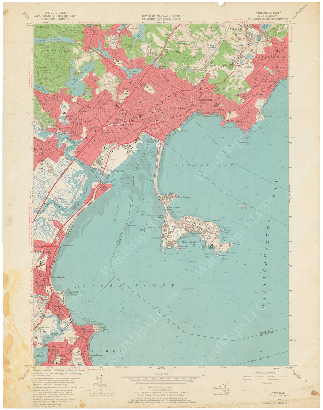 USGS Massachusetts: Lynn Sheet 1956