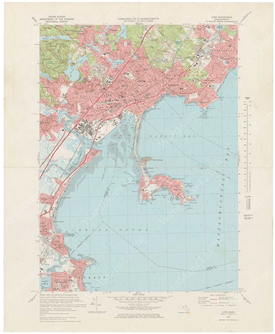 USGS Massachusetts: Lynn Sheet 1970