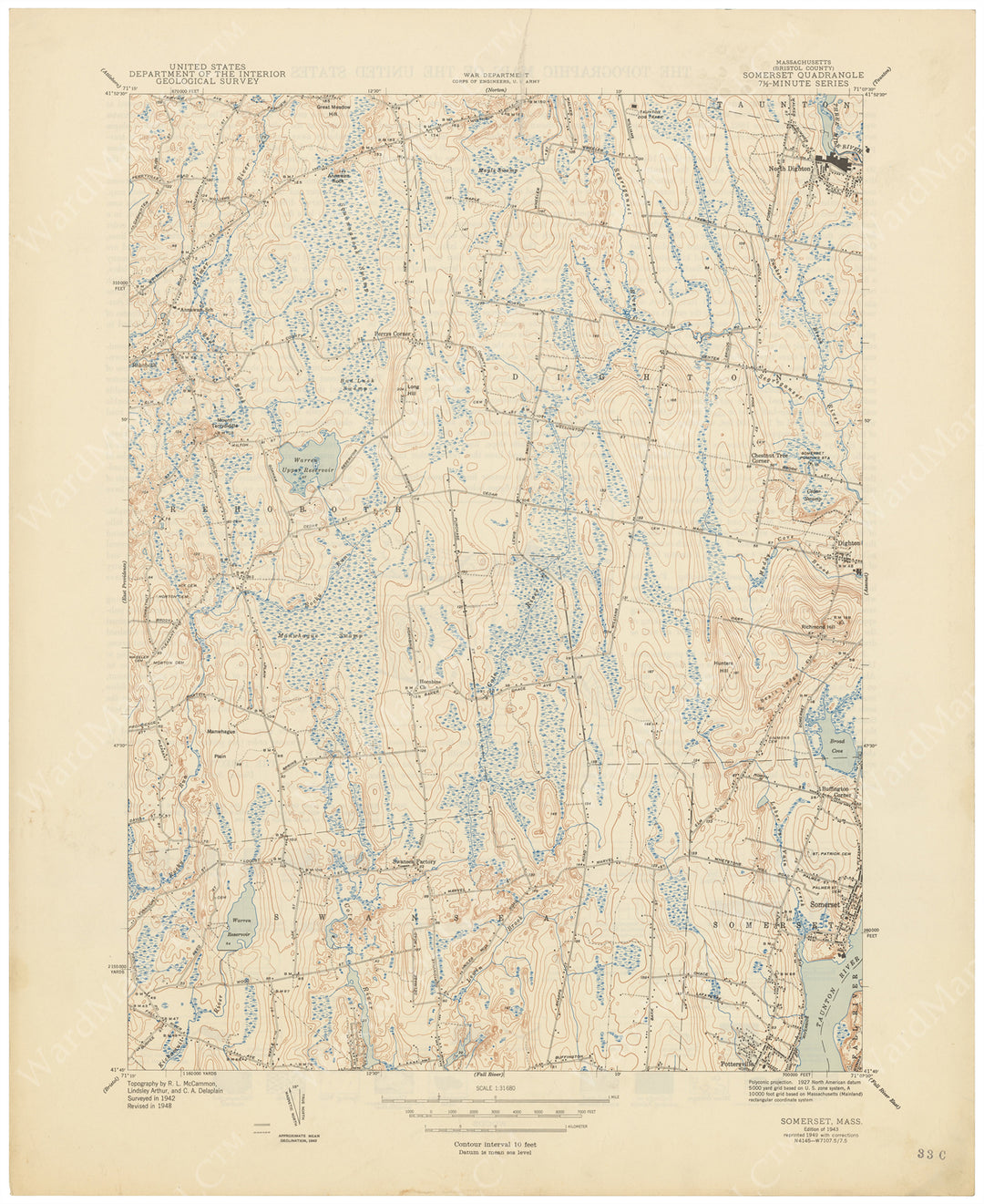 USGS Massachusetts: Somerset Sheet 1949