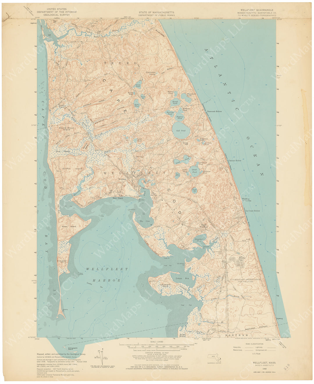 USGS Massachusetts: Wellfleet Sheet 1958