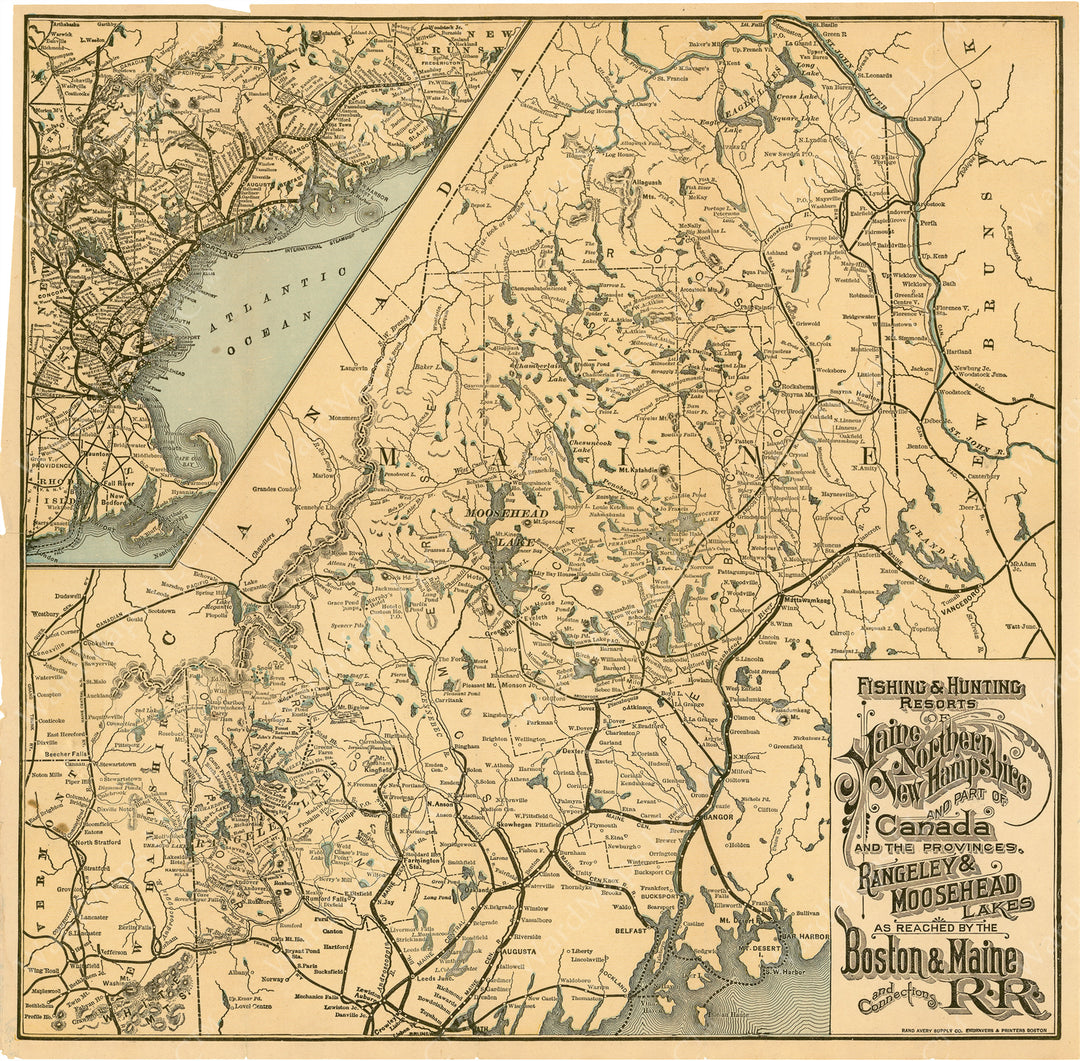 Fishing & Hunting Resorts of Maine, Northern New Hampshire, and Part of Canada Circa 1900