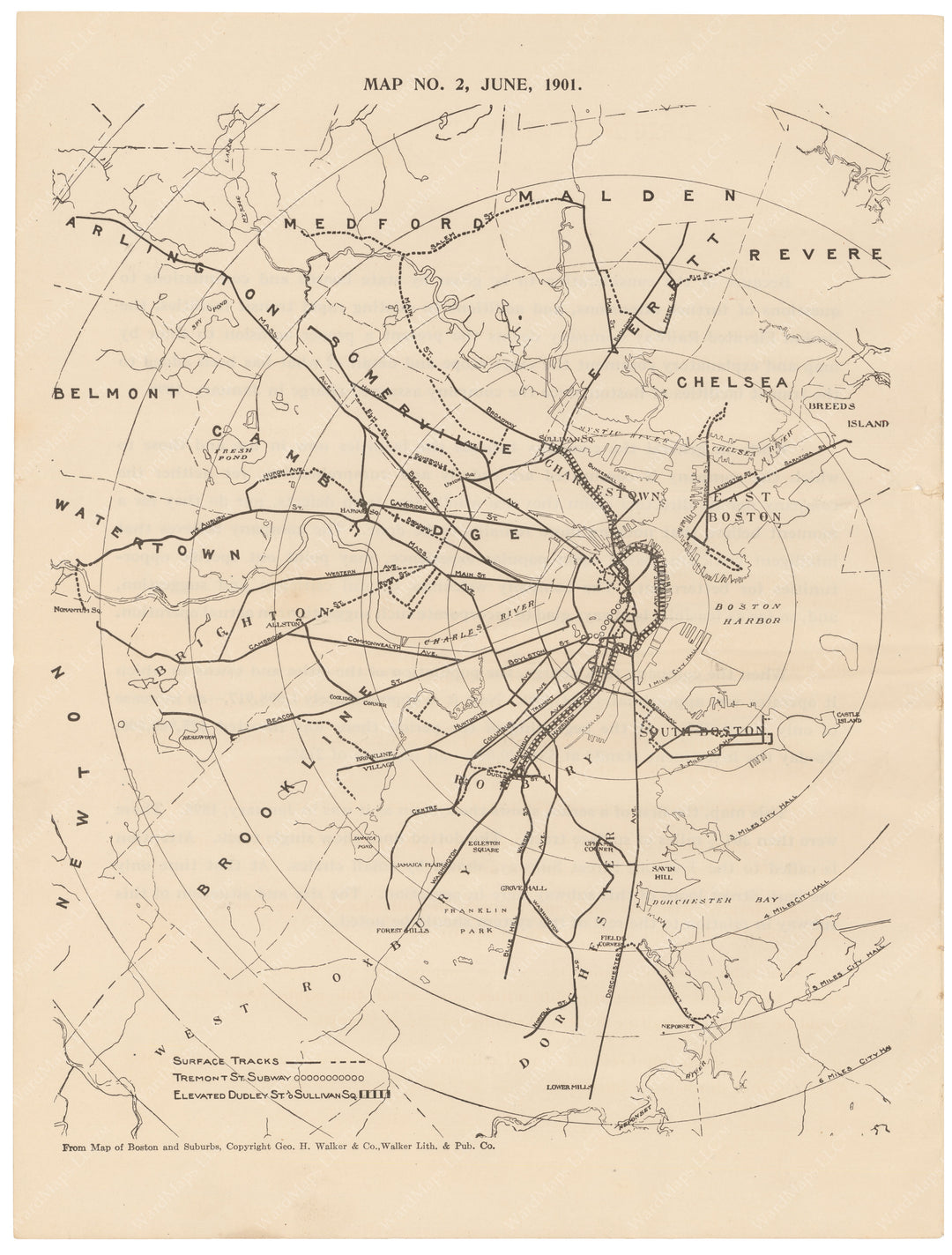 Boston Elevated Railway Co. (Massachusetts) System Map 02: June 1, 1901 (Pub. 1910)