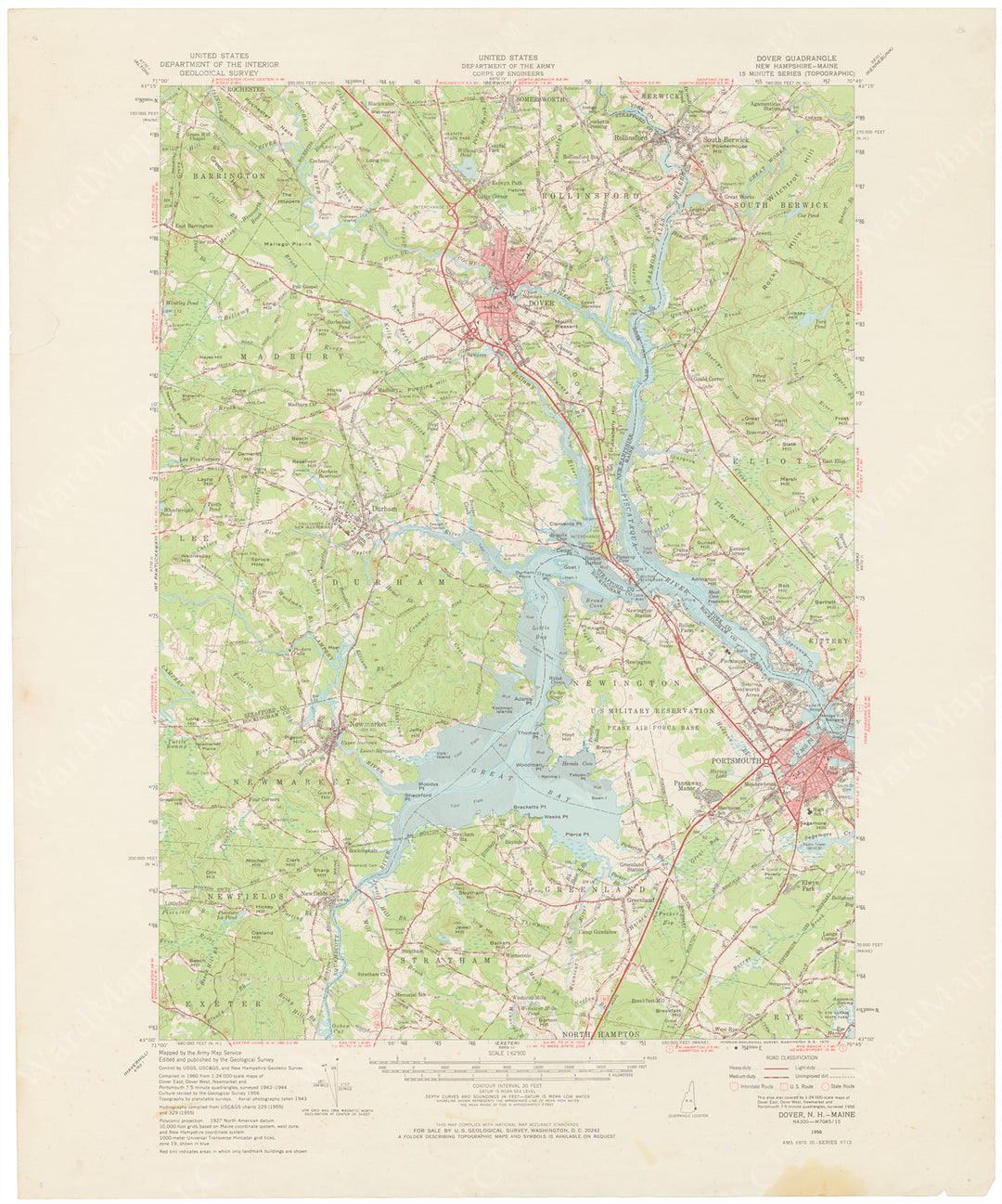 USGS Maine and New Hampshire: Dover Sheet 1956