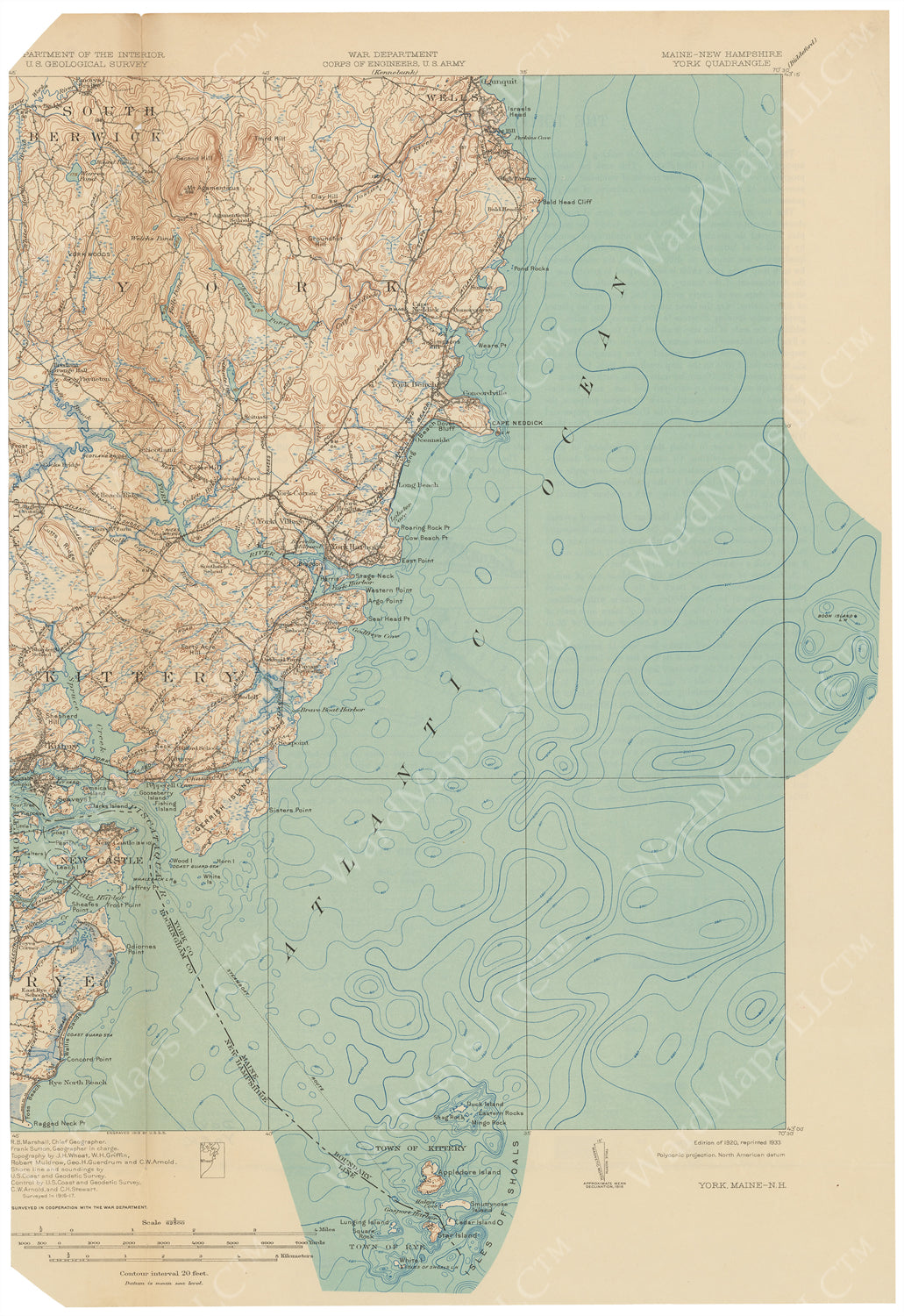 USGS Maine and New Hampshire: York Sheet 1933