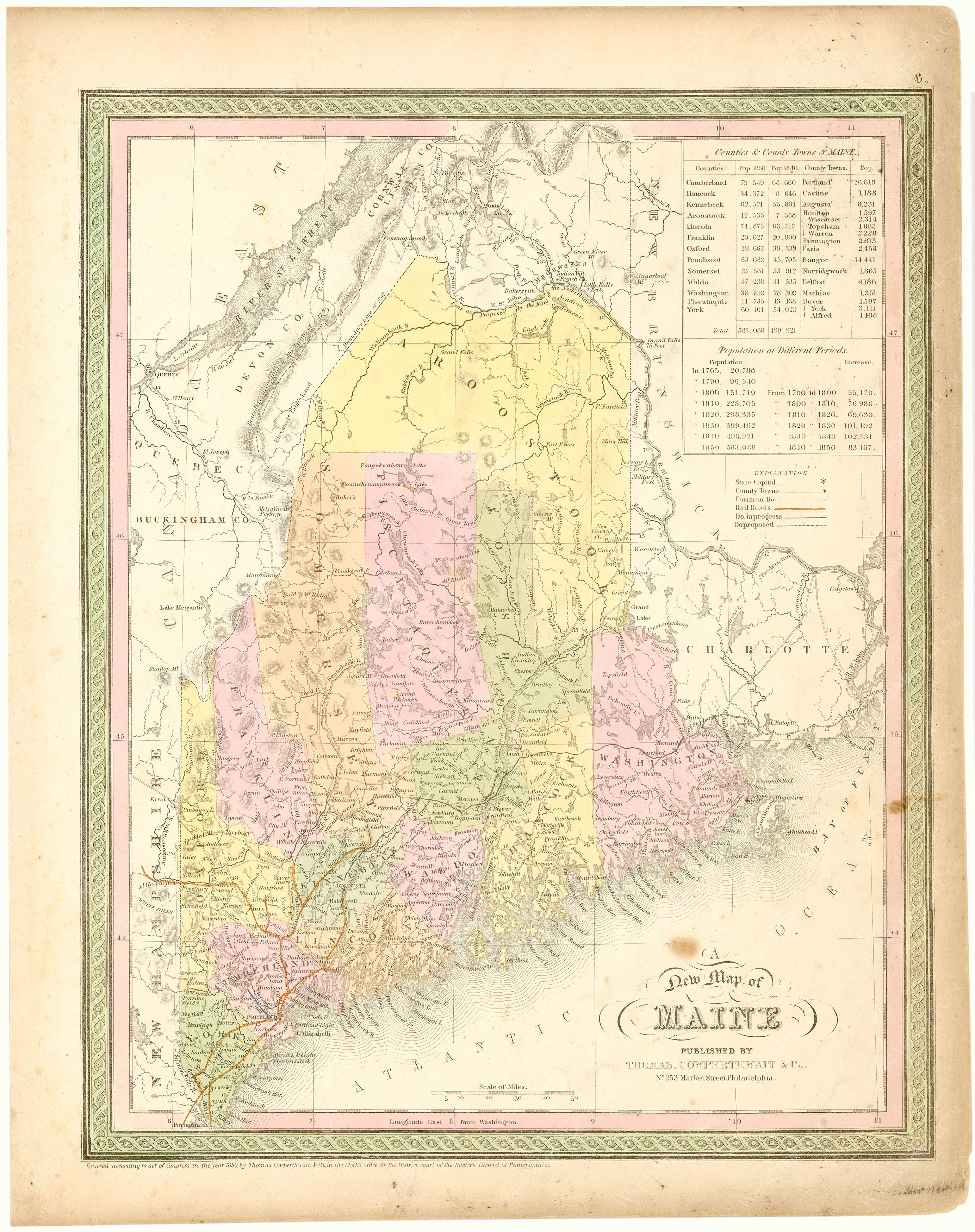 Maine 1854 – Wardmaps Llc