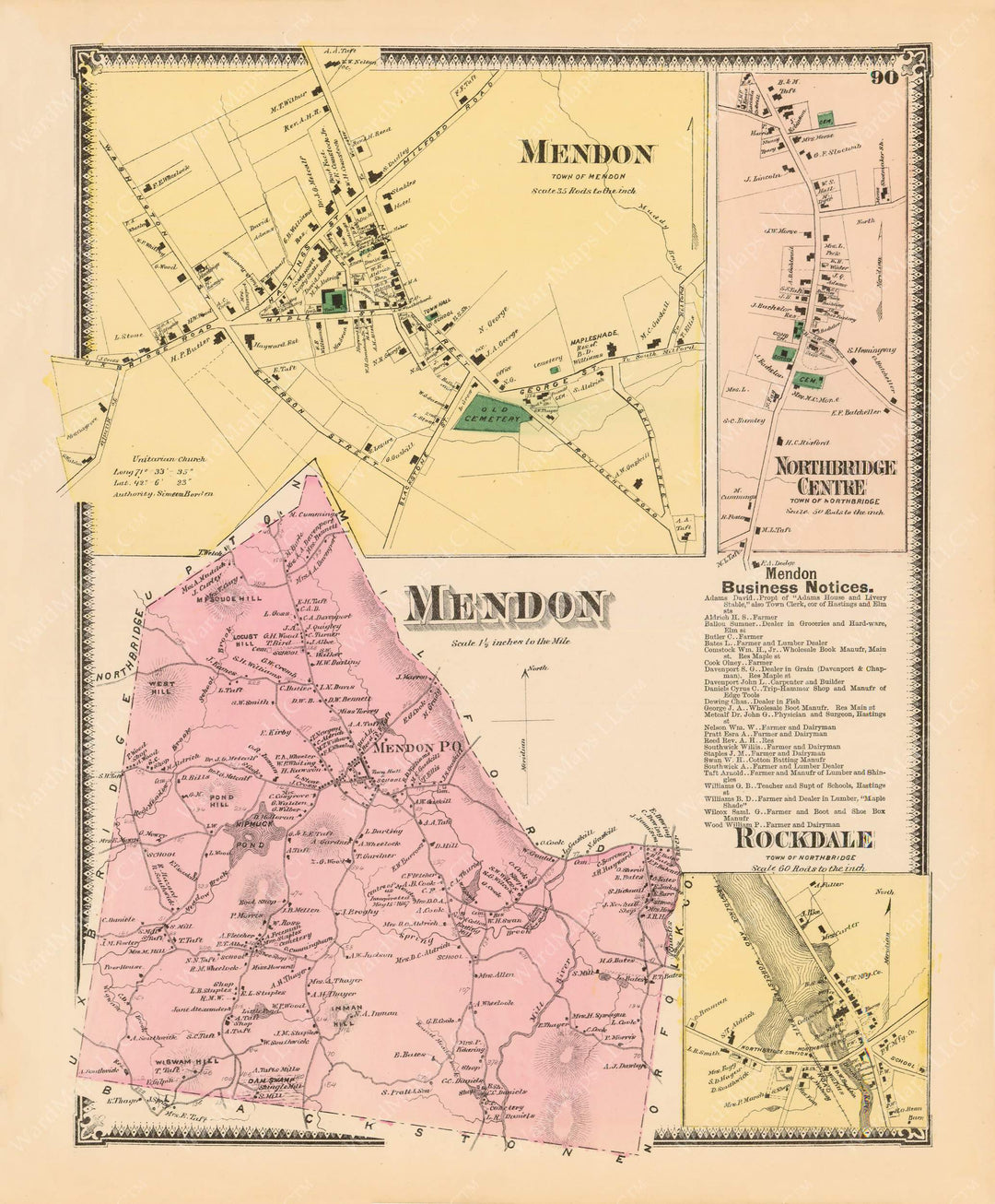 Mendon and Northbridge, Massachusetts 1870