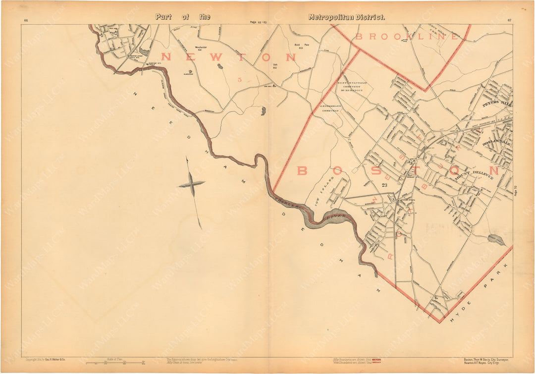 Massachusetts 1891: MetroSouthWest Boston incl. West Roxbury