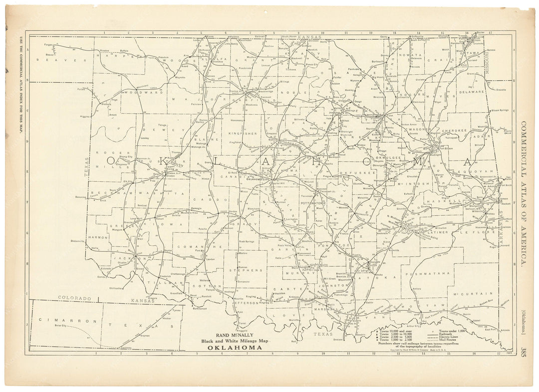 Oklahoma 1925: Mileage Map