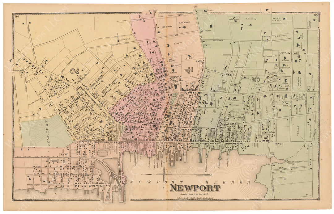 Newport, Rhode Island 1870: City Center