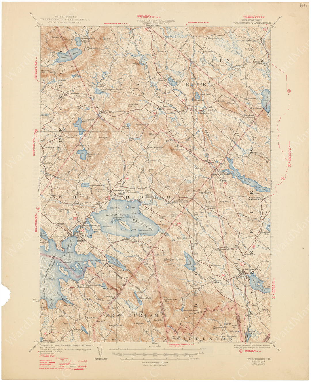USGS New Hampshire: Wolfeboro Sheet 1947