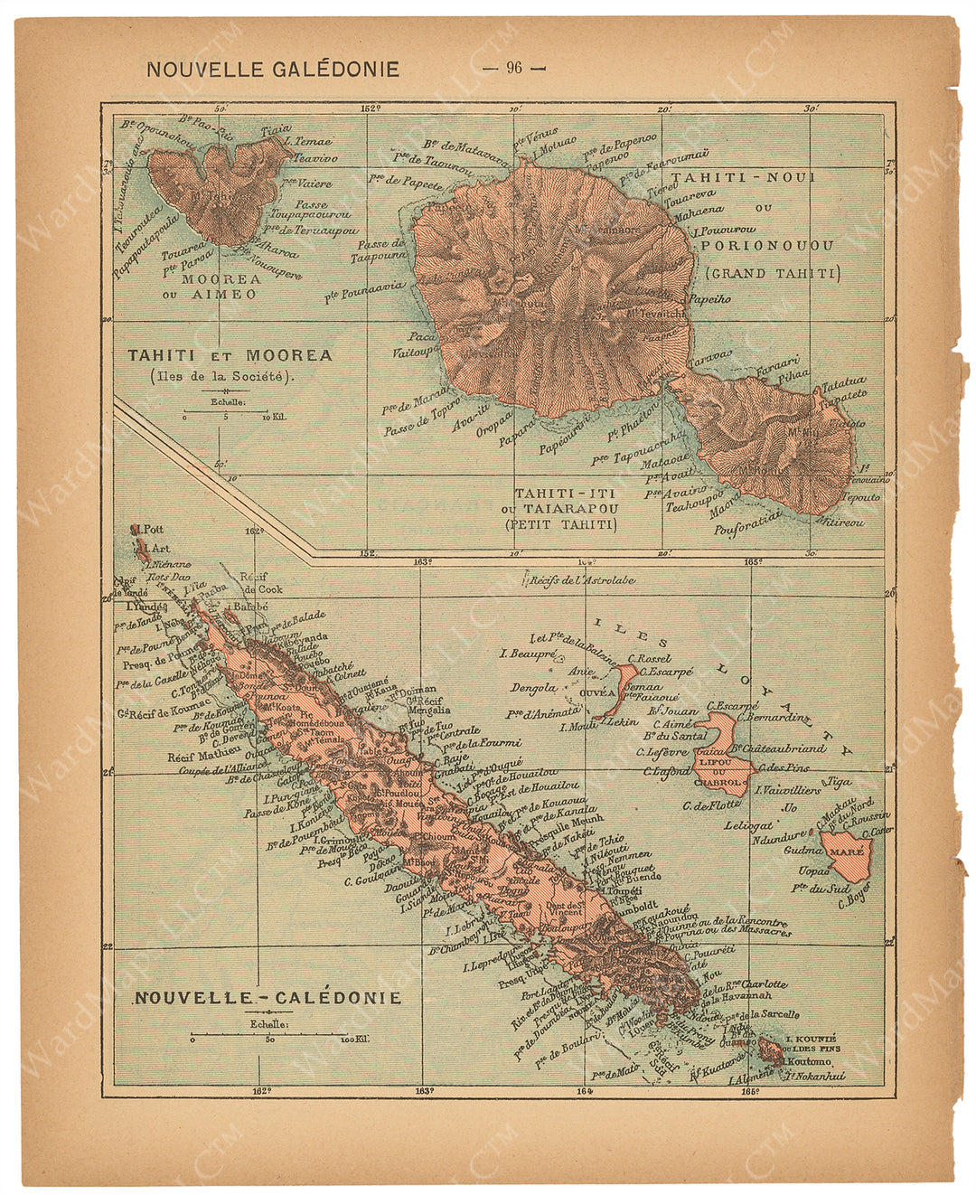 France Departments 1888: French Polynesia and New Caledonia