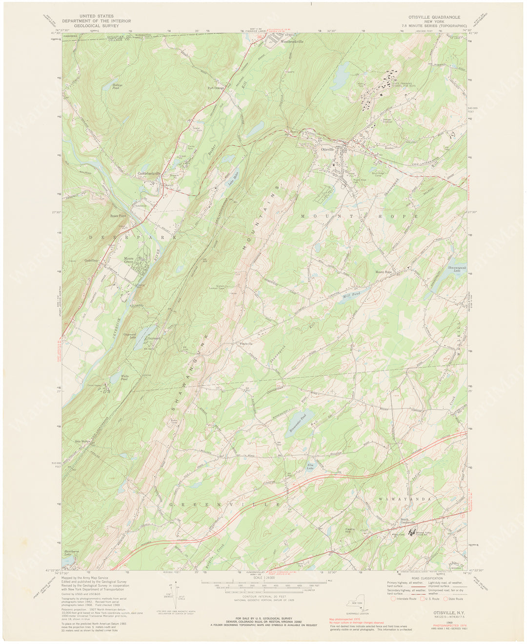 USGS New York: Otisville Sheet 1976