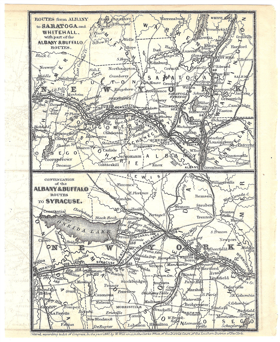 Railroads Serving Central and Eastern Upstate New York 1848