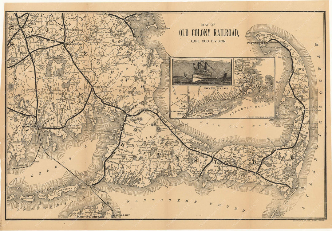 Old Colony Railroad Cape Cod (Massachusetts) Division 1888