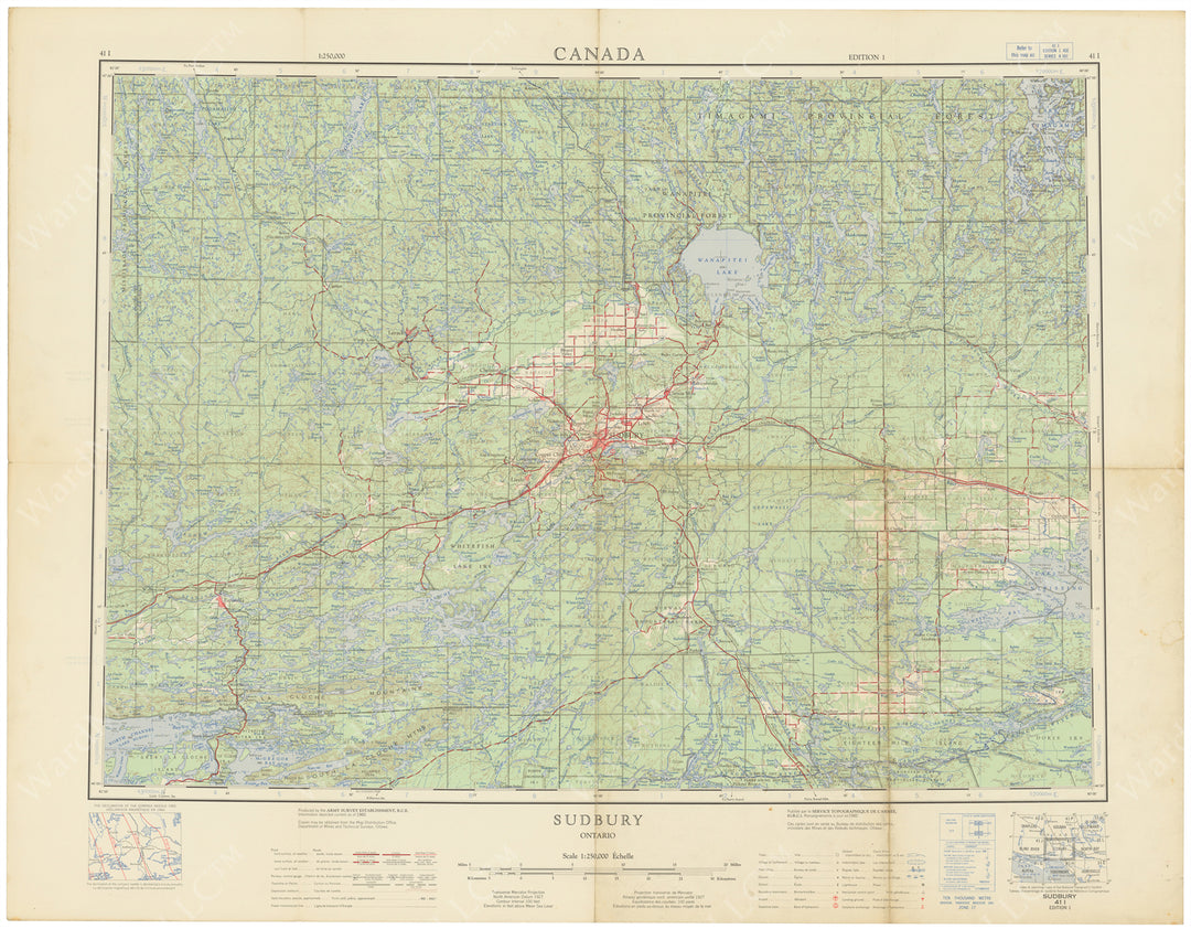 Canada 1:250,000: Sudbury (Ontario) Sheet 1960