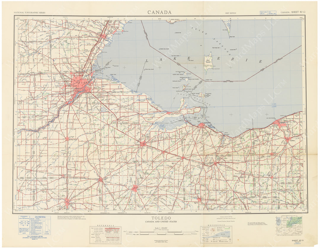 Canada 1:250,000: Toledo (Ontario - Ohio) Sheet 1953
