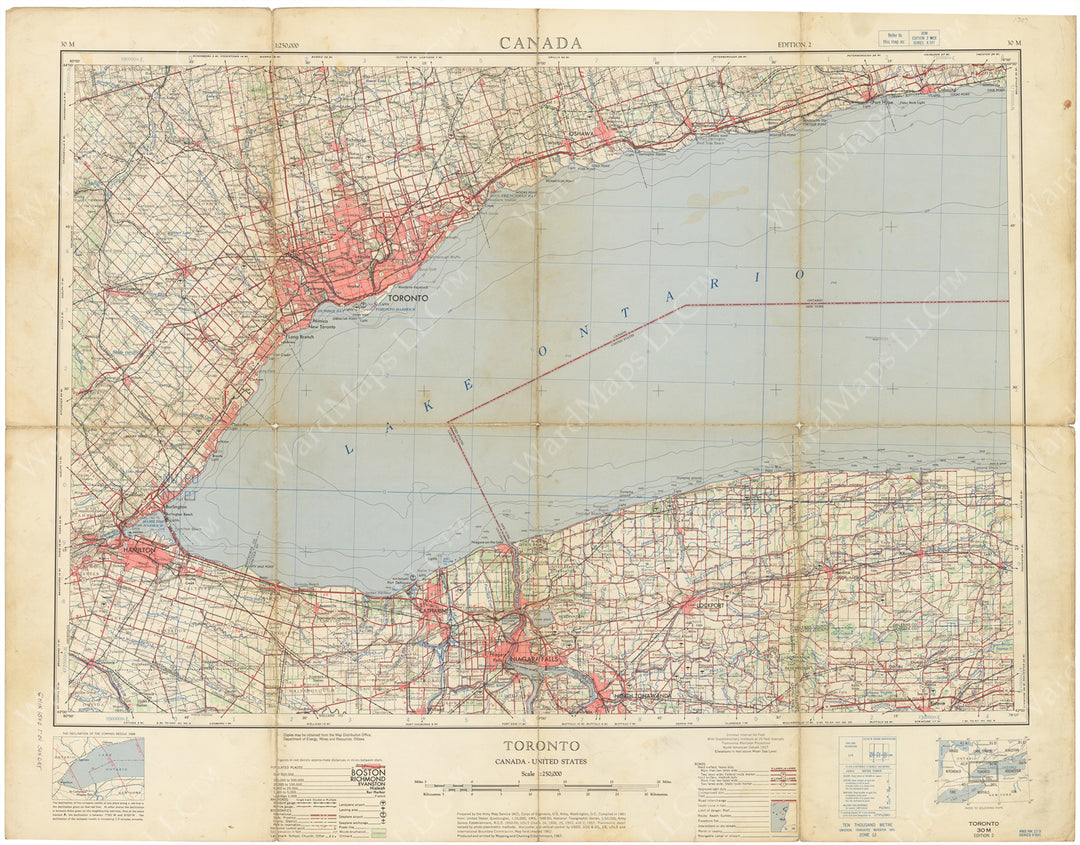 Canada 1:250,000: Toronto (Ontario - New York State) Sheet 1967