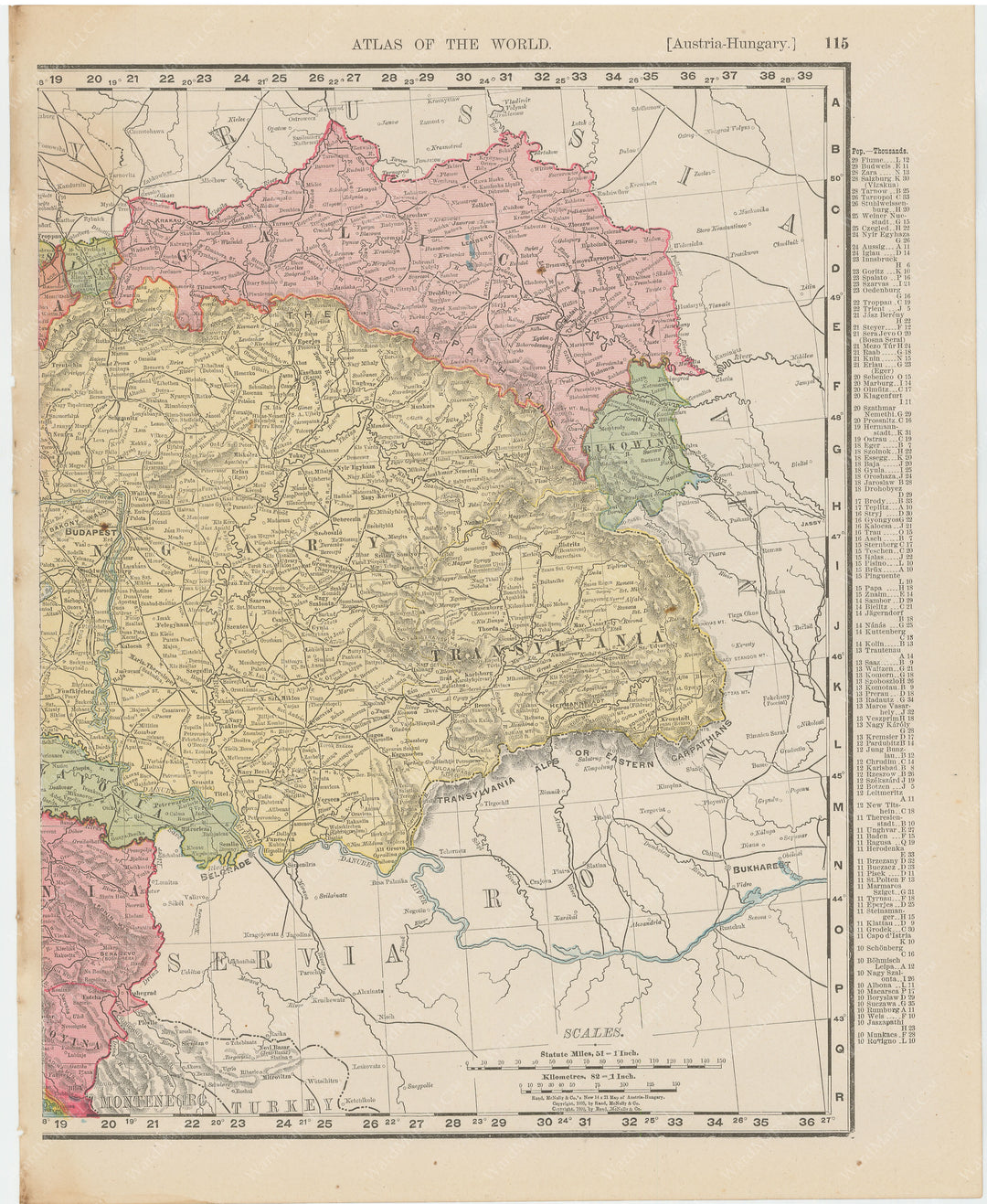 Austria-Hungary (East Part) with Transylvania 1900