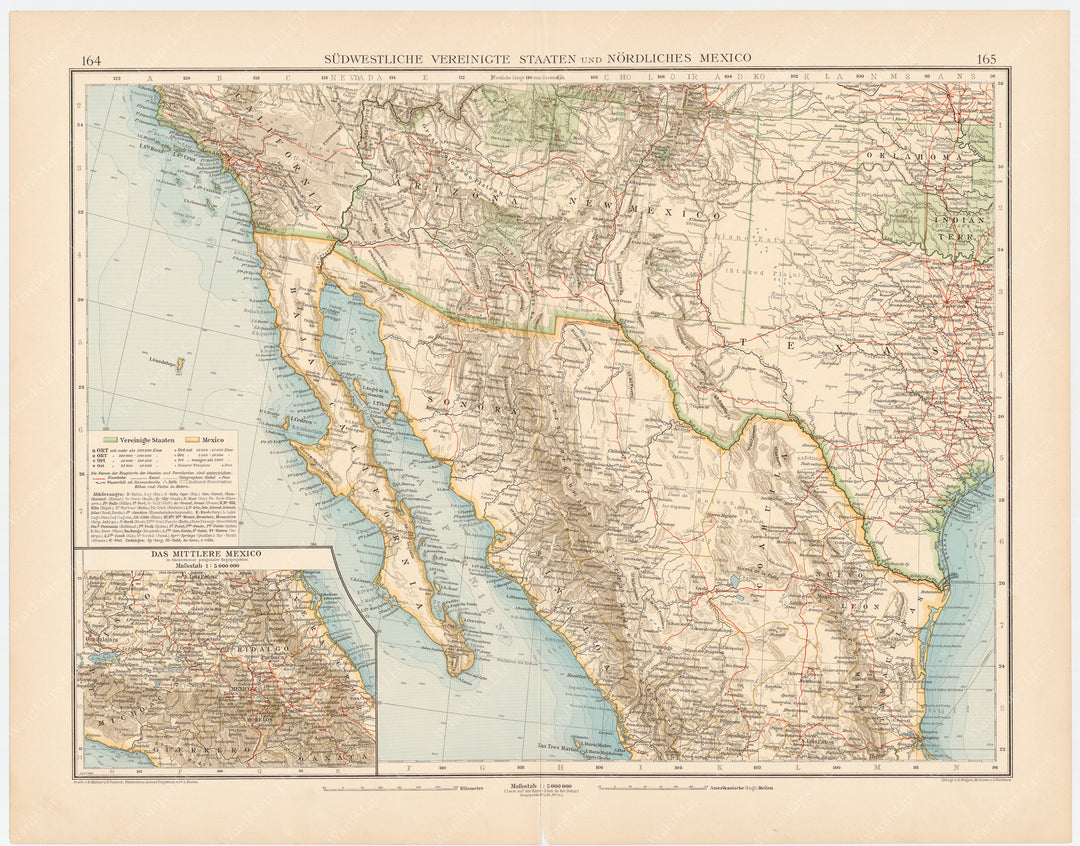 Mexico and United States 1899 (Southwest United States, Northwest Mexico)