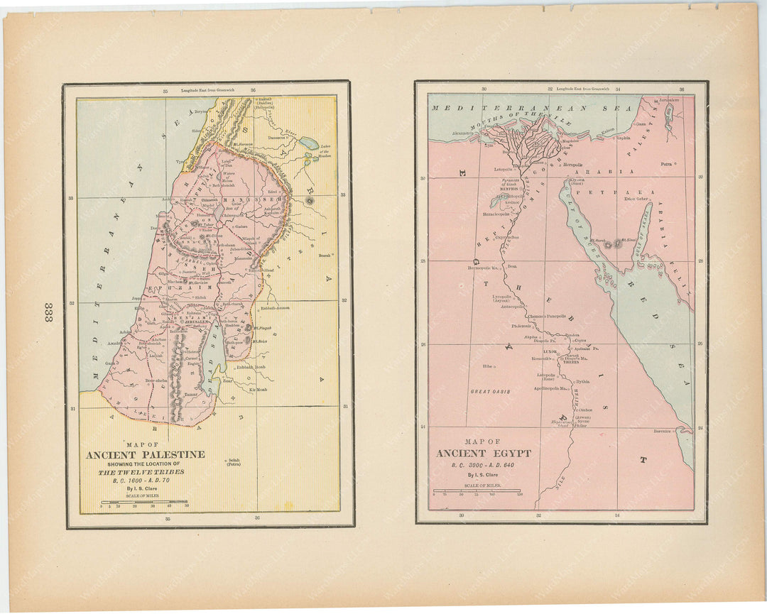 Classical Map 1894: Ancient Palestine and Egypt