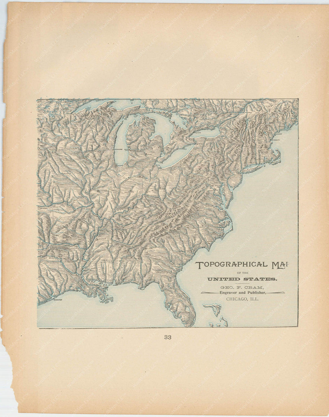 United States: Topographical Map of the Eastern Part 1894
