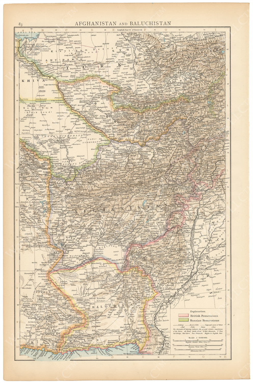 Afghanistan and Baluchistan 1895