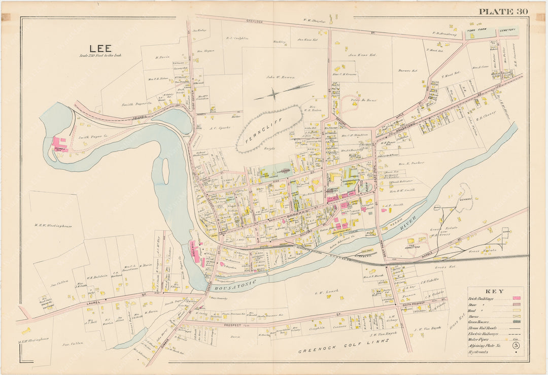 Berkshire County, Massachusetts 1904 Plate 030: Lee